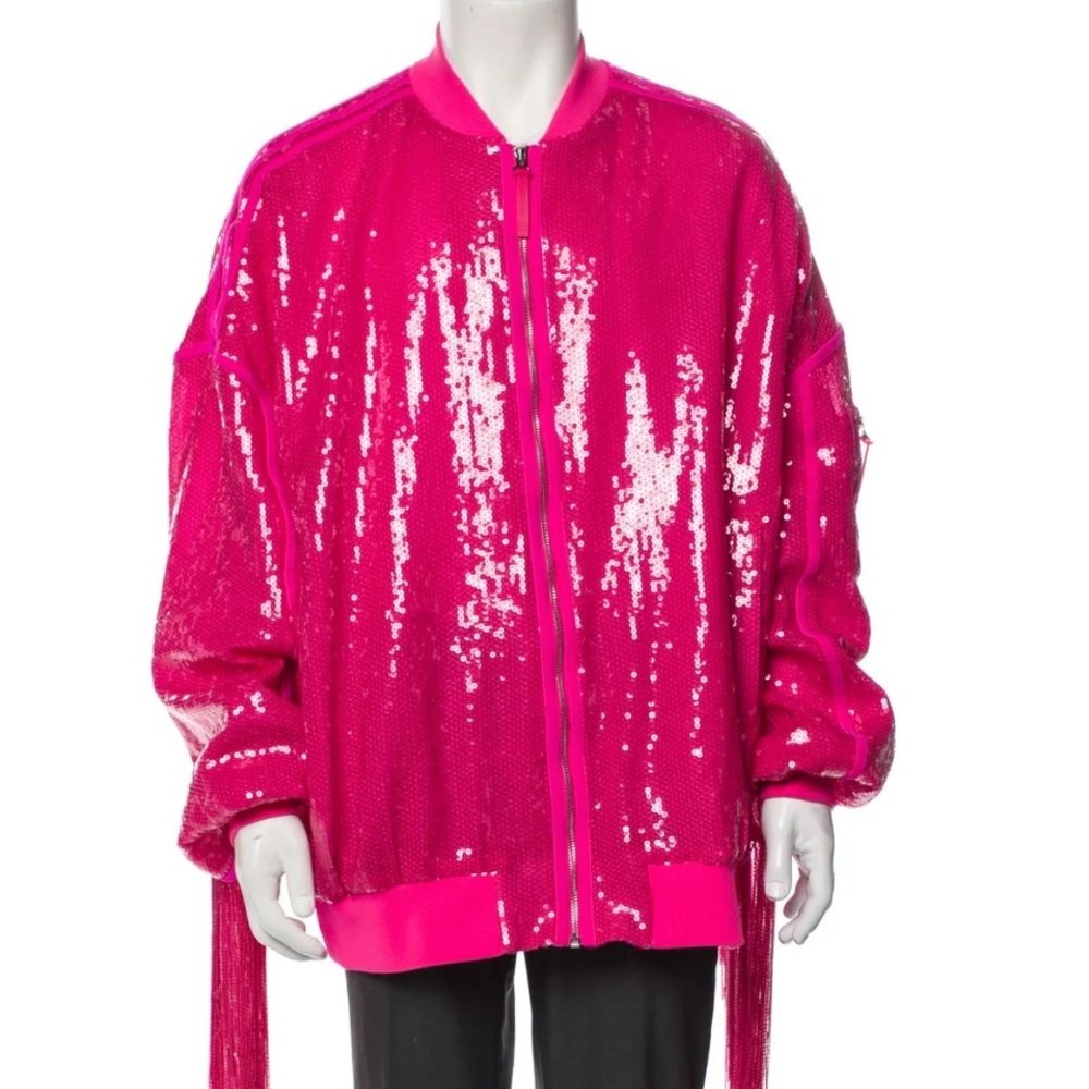 IVY PARKER x Adidas Pink Bomber Jacket with Sequins
